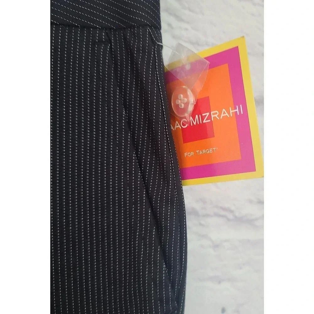 Isaac Mizrahi Target Pinstripe Trousers Pants Women's Size 4 Black White Bootcut - Picture 3 of 5